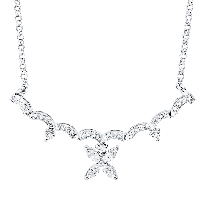 Collier    aus 750/-18 Karat Weißgold mit 39 Diamanten 0