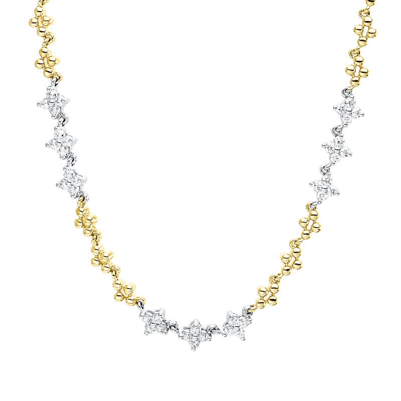 Collier    aus 750/-18 Karat Gelbgold / Weißgold mit 36 Diamanten 0