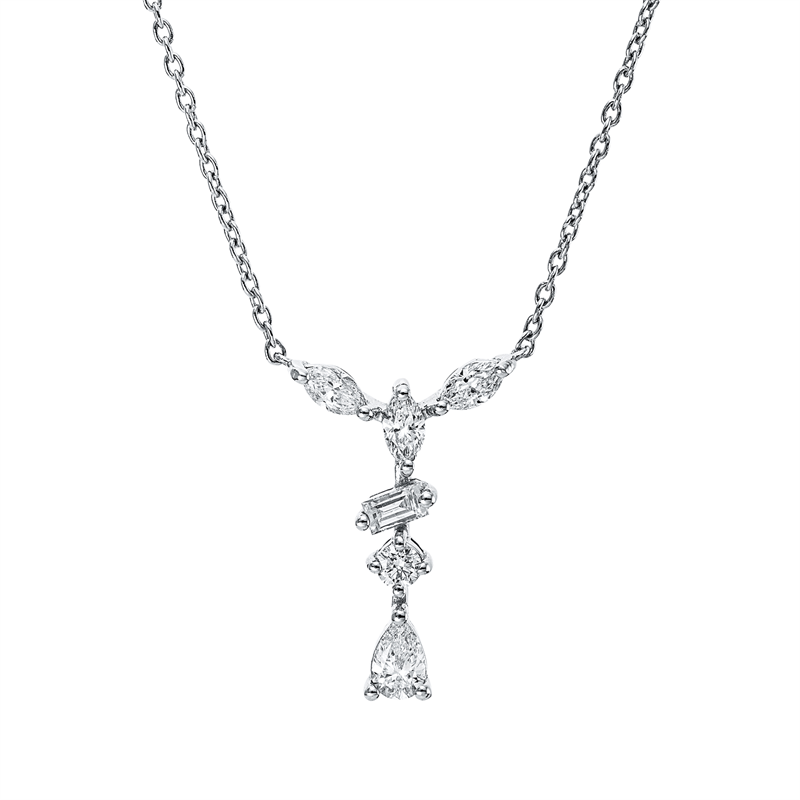 Collier    aus 750/-18 Karat Weißgold mit 6 Diamanten 0