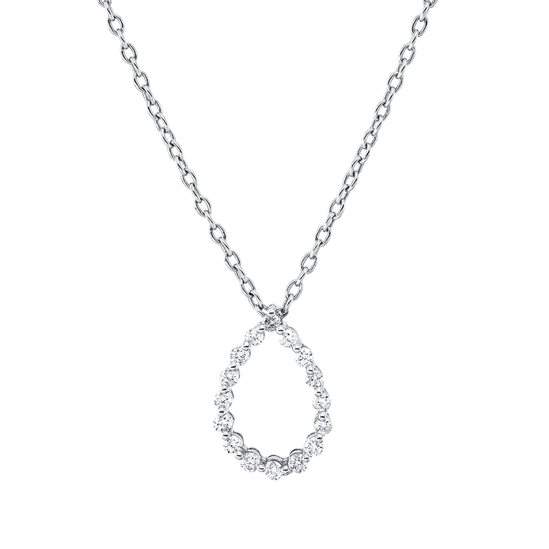 Collier    aus 750/-18 Karat Weißgold mit 16 Diamanten 0