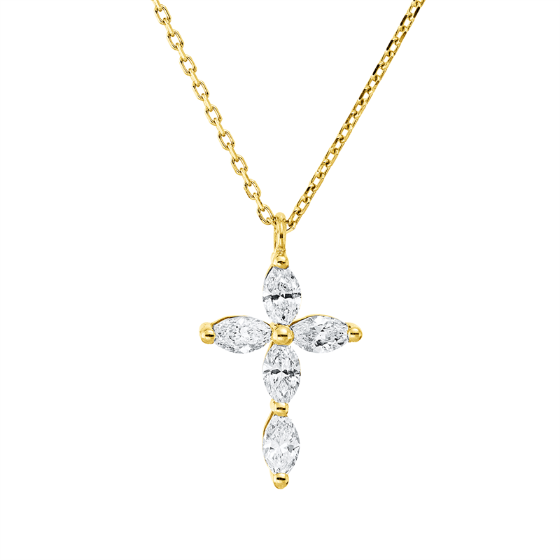Collier    aus 750/-18 Karat Gelbgold mit 5 Diamanten 0