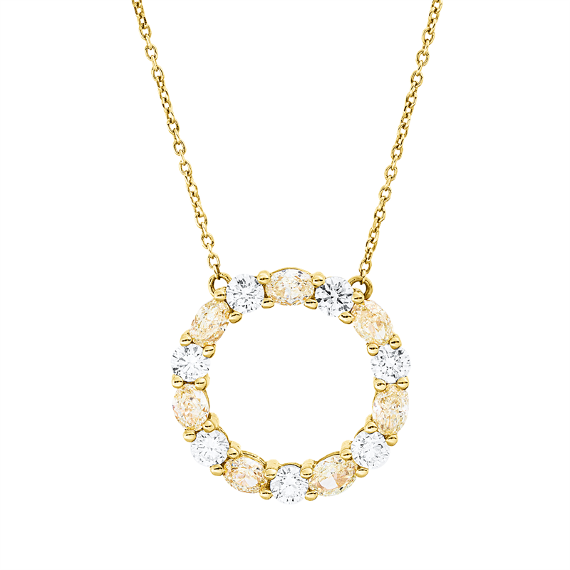 Collier    aus 750/-18 Karat Gelbgold mit 14 Diamanten 2