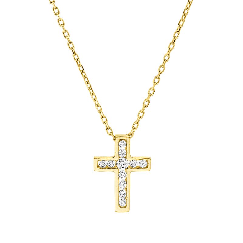 Collier    aus 750/-18 Karat Gelbgold mit 11 Diamanten 0