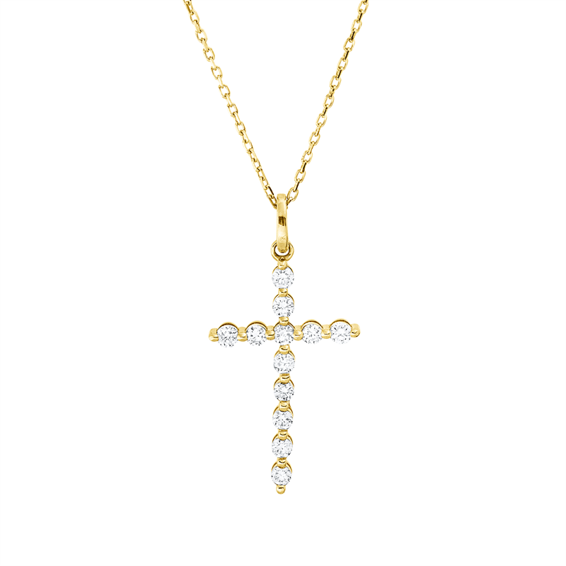Collier    aus 750/-18 Karat Gelbgold mit 12 Diamanten 0