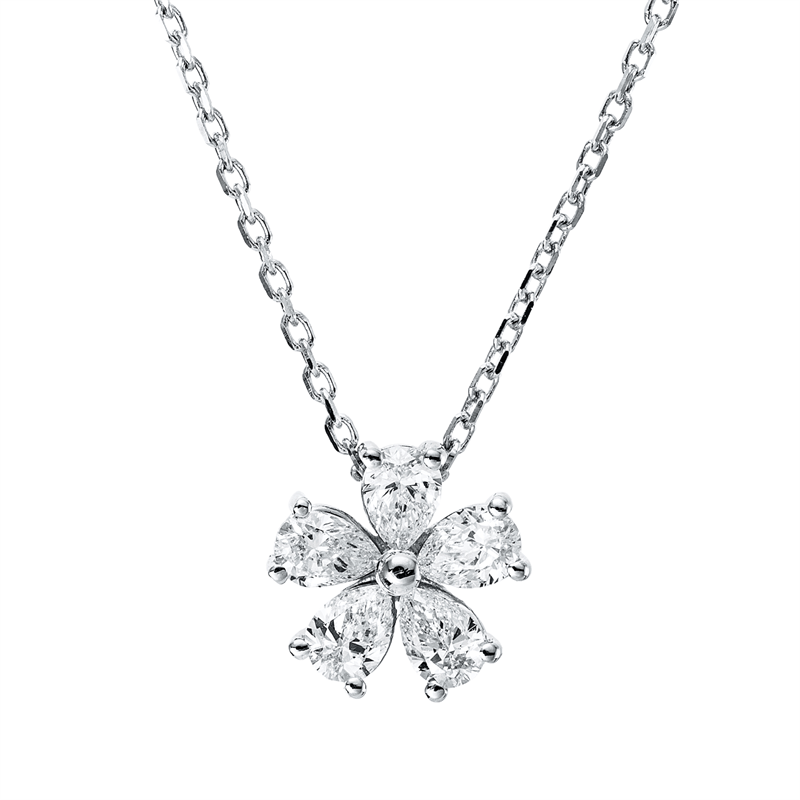 Collier    aus 750/-18 Karat Weißgold mit 5 Diamanten 0
