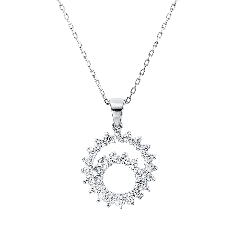 Collier    aus 750/-18 Karat Weißgold mit 33 Diamanten 0