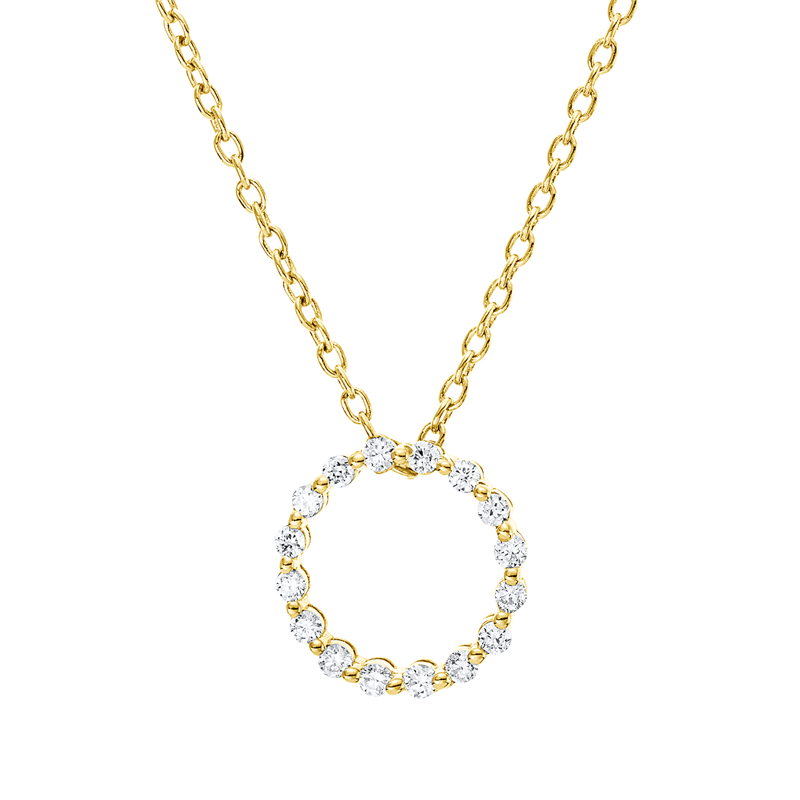 Collier    aus 750/-18 Karat Gelbgold mit 16 Diamanten 0