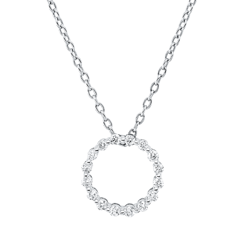 Collier    aus 750/-18 Karat Weißgold mit 16 Diamanten 0