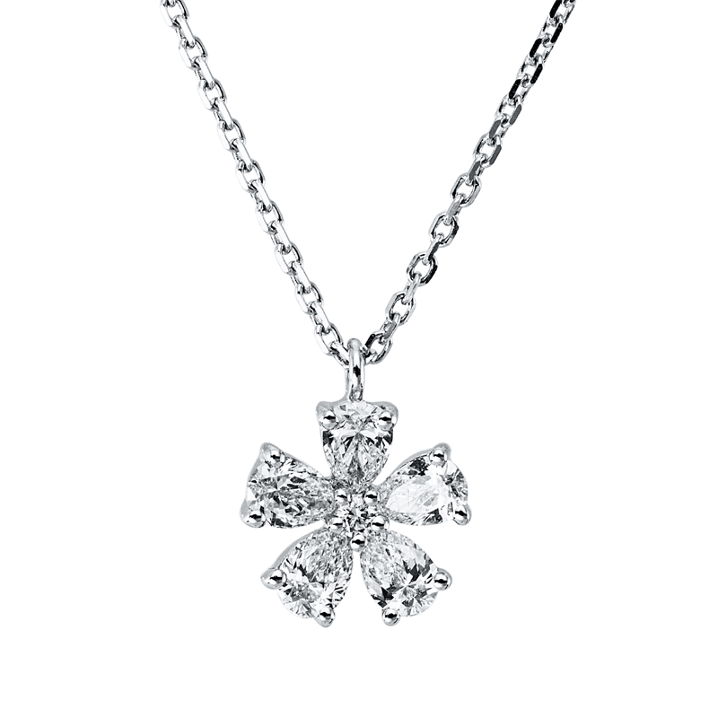 Collier    aus 750/-18 Karat Weißgold mit 6 Diamanten 0