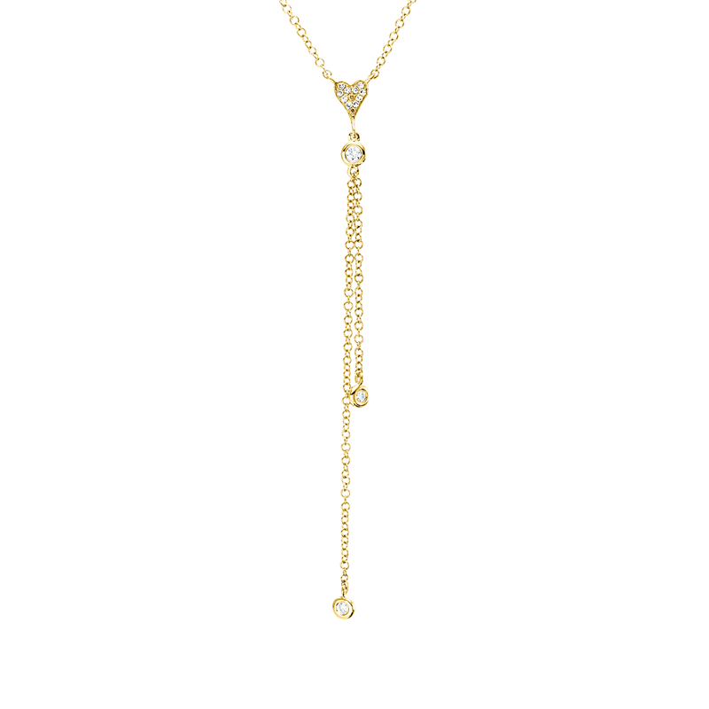 Collier    aus 750/-18 Karat Gelbgold mit 15 Diamanten 0
