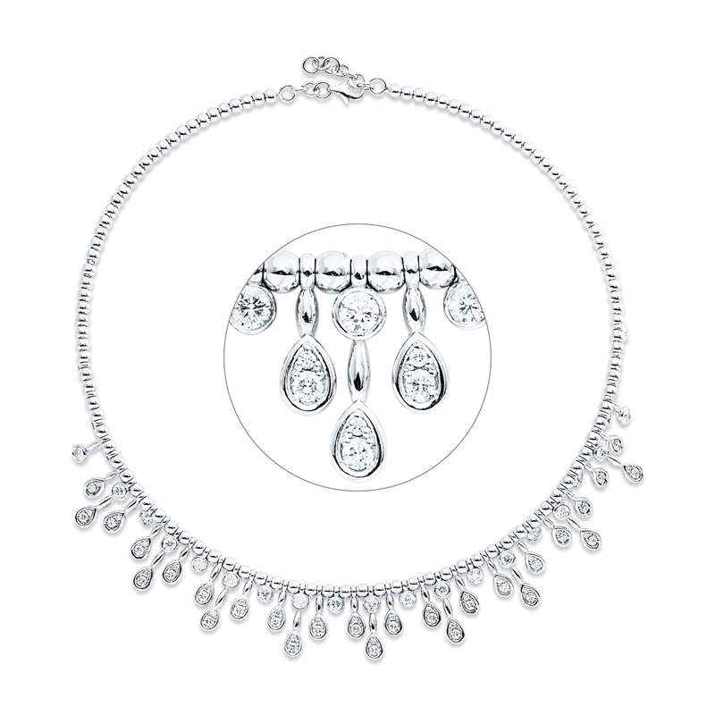 Collier    aus 750/-18 Karat Weißgold mit 81 Diamanten 3
