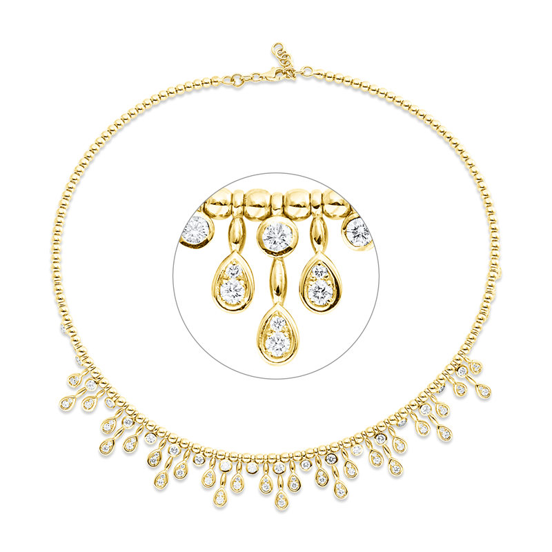 Collier    aus 750/-18 Karat Gelbgold mit 81 Diamanten 3