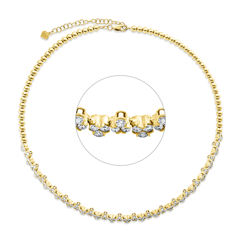Collier    aus 750/-18 Karat Gelbgold mit 148 Diamanten 3