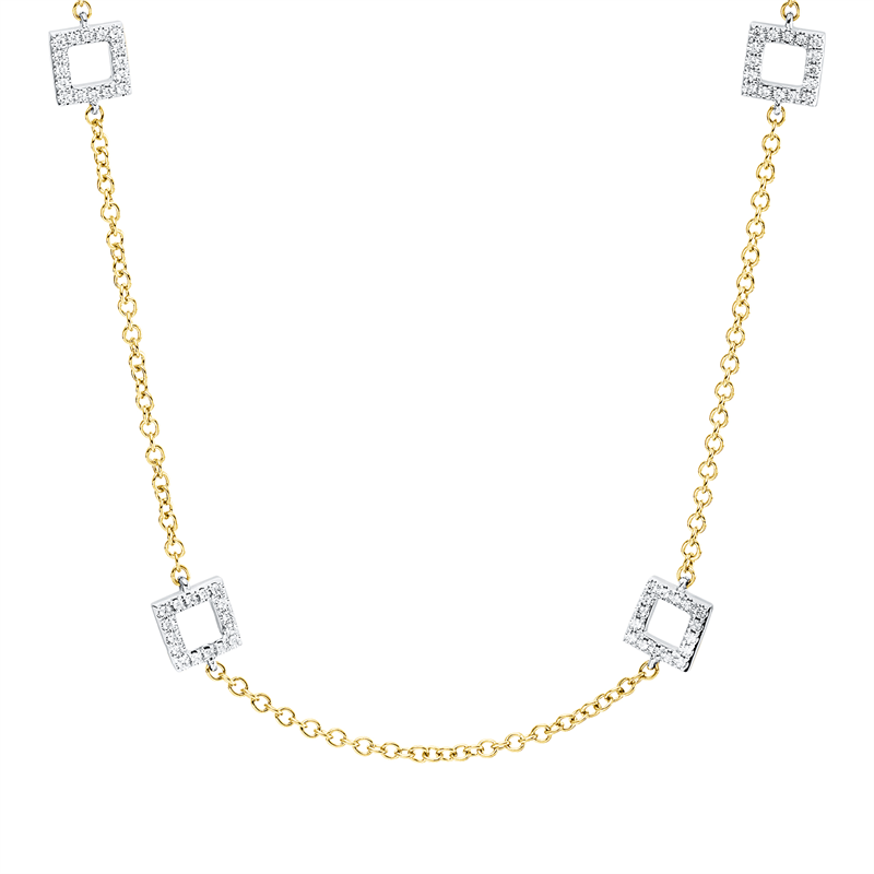 Collier    aus 750/-18 Karat Gelbgold / Weißgold mit 192 Diamanten 0