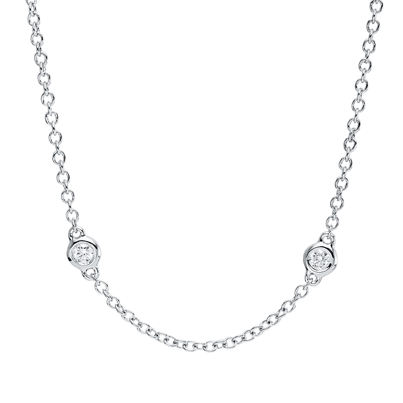 Collier    aus 750/-18 Karat Weißgold mit 10 Diamanten 0