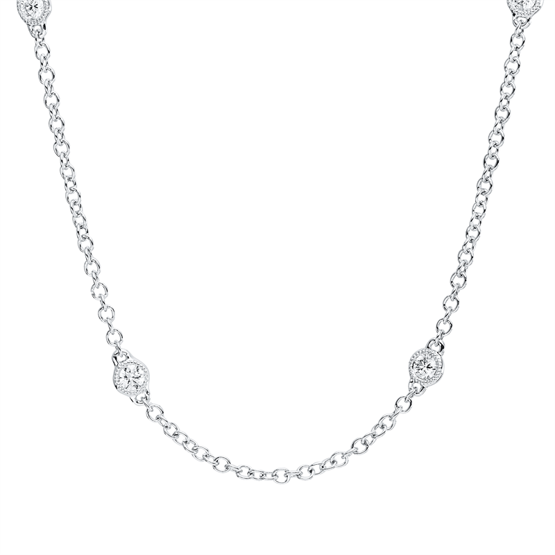 Collier    aus 750/-18 Karat Weißgold mit 10 Diamanten 0