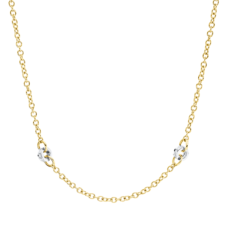 Collier    aus 750/-18 Karat Gelbgold / Weißgold mit 80 Diamanten 0