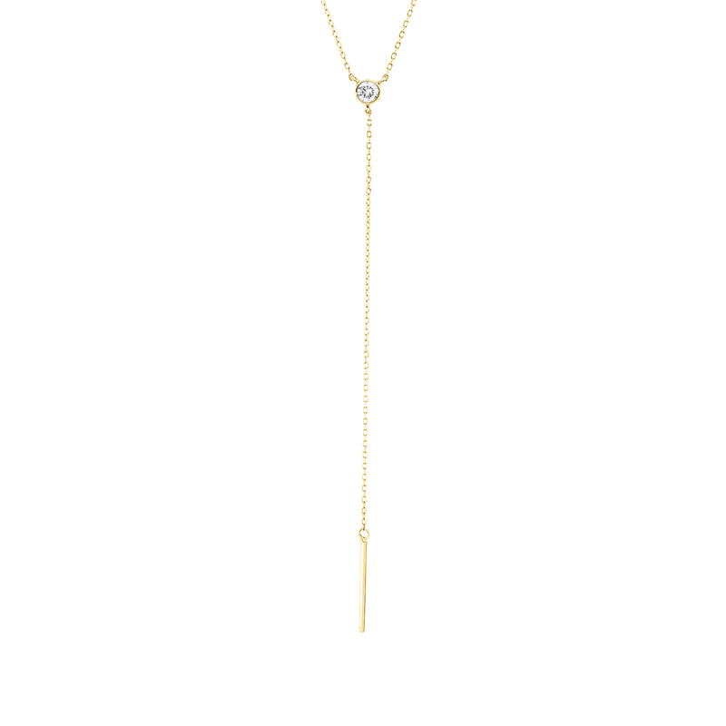 Collier    aus 585/-14 Karat Gelbgold mit 1 Diamant 0