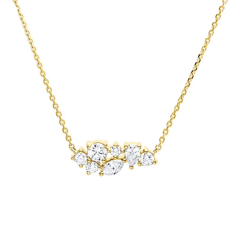 Collier    aus 750/-18 Karat Gelbgold mit 7 Diamanten 0