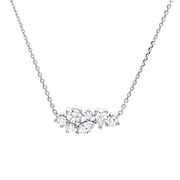 Collier    aus 750/-18 Karat Weißgold mit 7 Diamanten 0