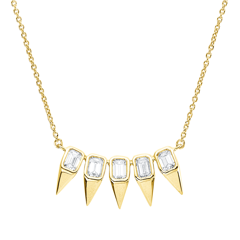 Collier    aus 750/-18 Karat Gelbgold mit 5 Diamanten 0