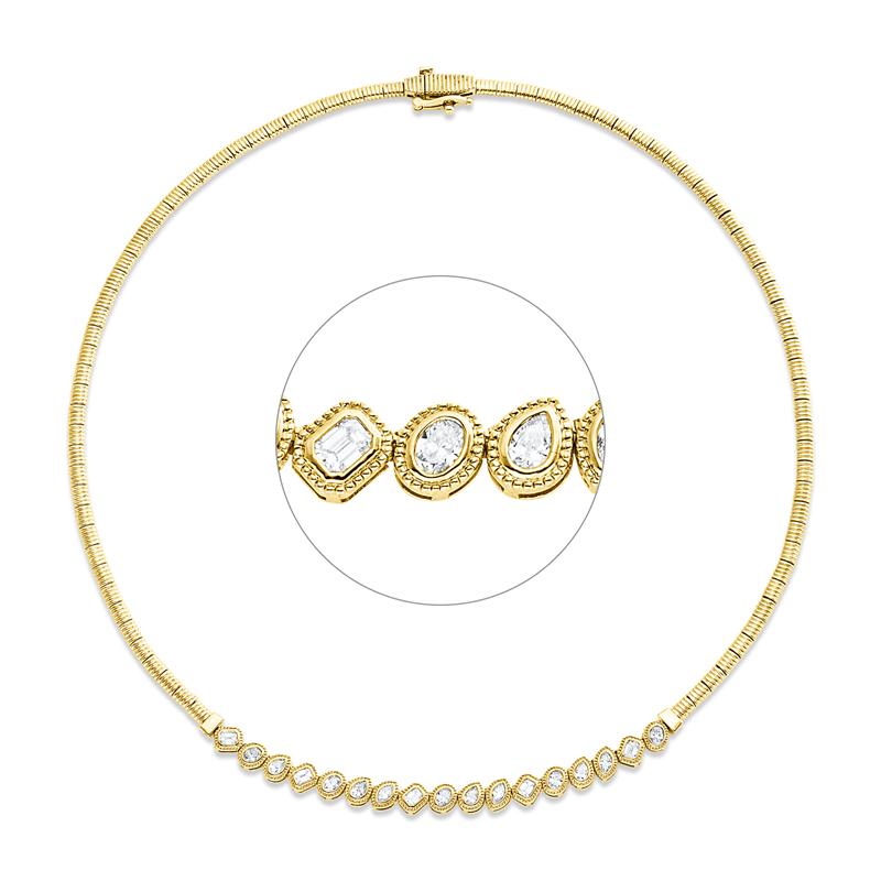 Collier    aus 750/-18 Karat Gelbgold mit 17 Diamanten 1