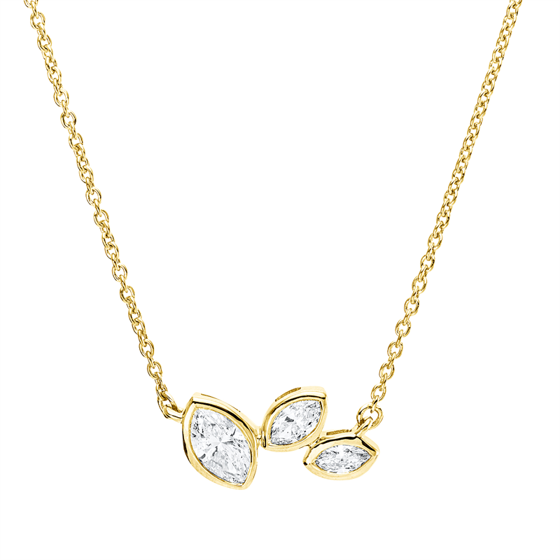 Collier    aus 750/-18 Karat Gelbgold mit 3 Diamanten 0