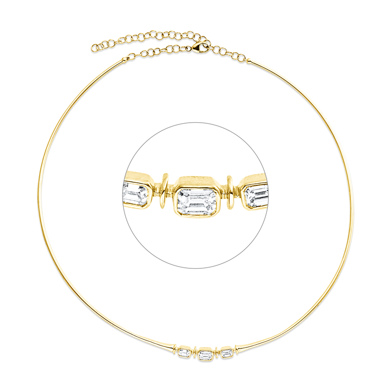 Collier    aus 750/-18 Karat Gelbgold mit 3 Diamanten 0
