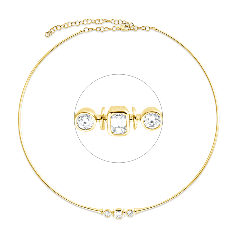 Collier    aus 750/-18 Karat Gelbgold mit 3 Diamanten 0