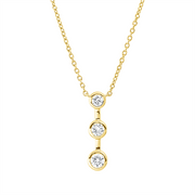 Collier    aus 750/-18 Karat Gelbgold mit 3 Diamanten 0