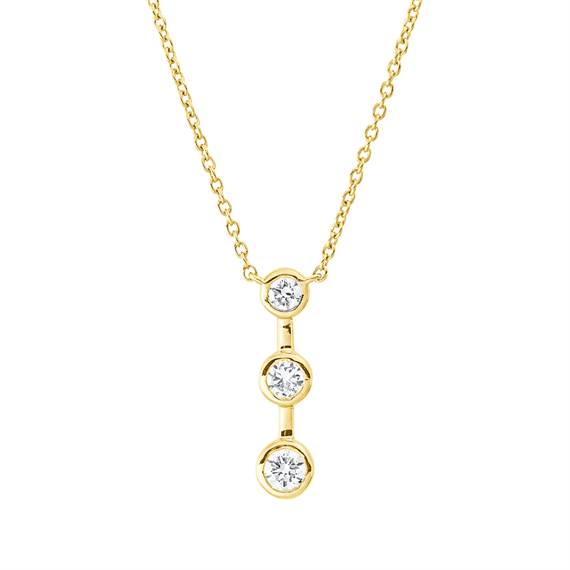 Collier    aus 750/-18 Karat Gelbgold mit 3 Diamanten 0