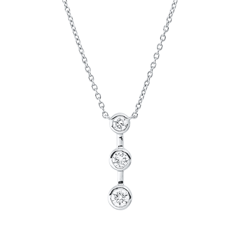Collier    aus 750/-18 Karat Weißgold mit 3 Diamanten 0