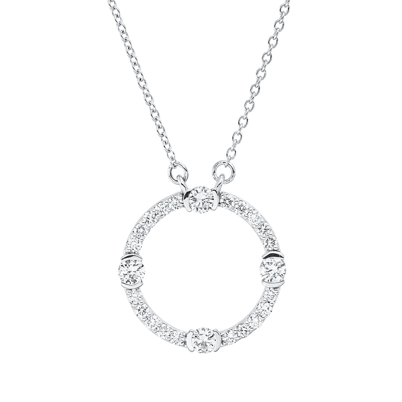 Collier    aus 750/-18 Karat Weißgold mit 24 Diamanten 0