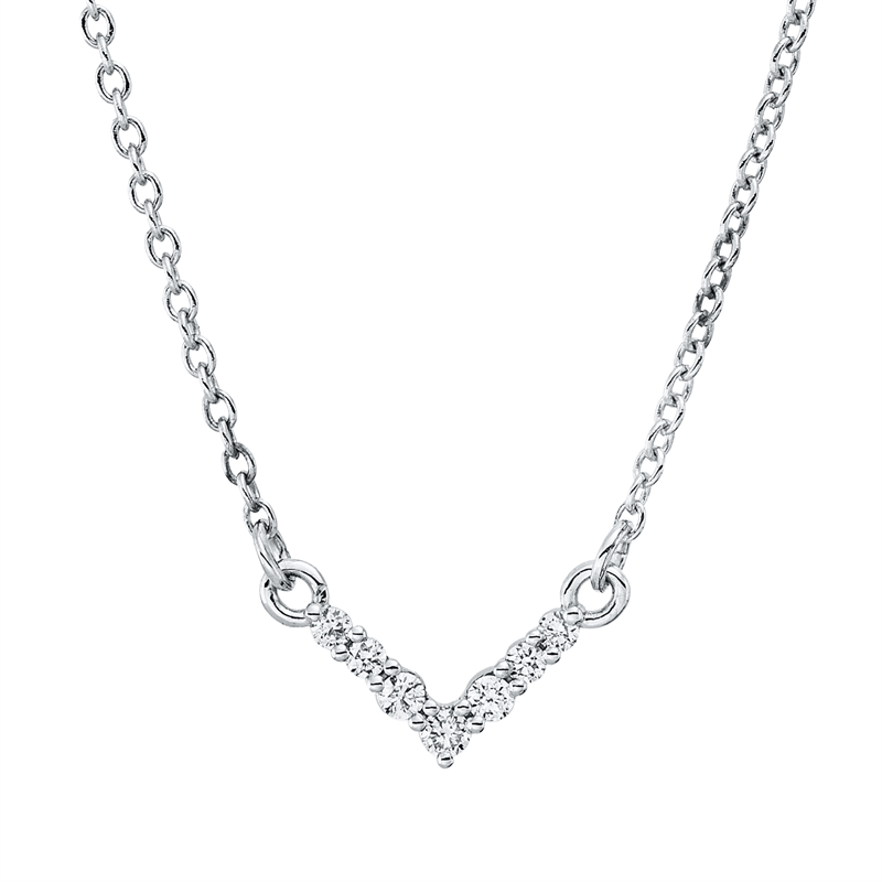 Collier    aus 750/-18 Karat Weißgold mit 7 Diamanten 0
