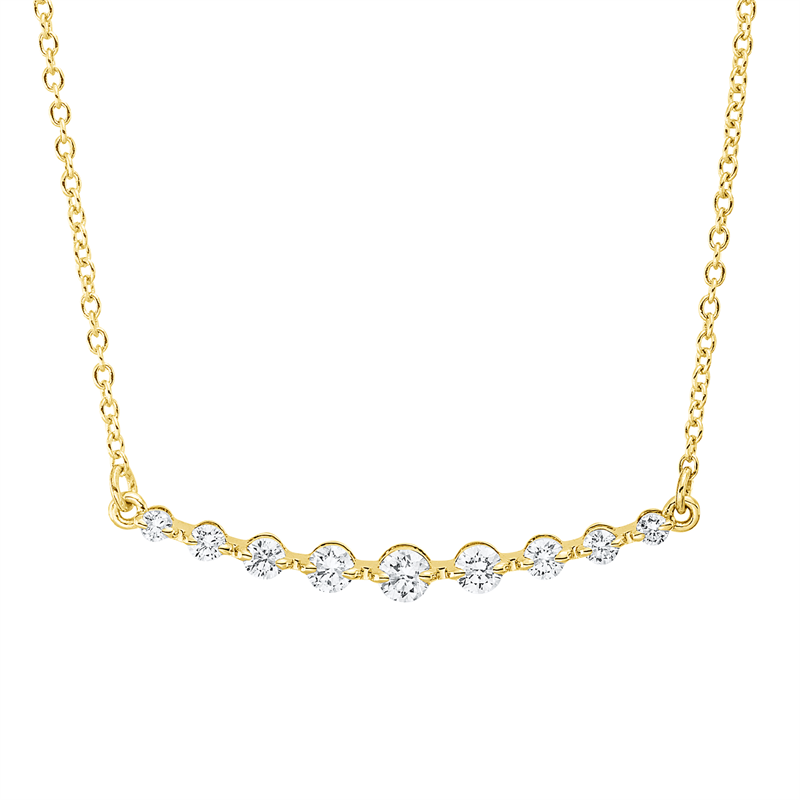 Collier    aus 750/-18 Karat Gelbgold mit 9 Diamanten 0