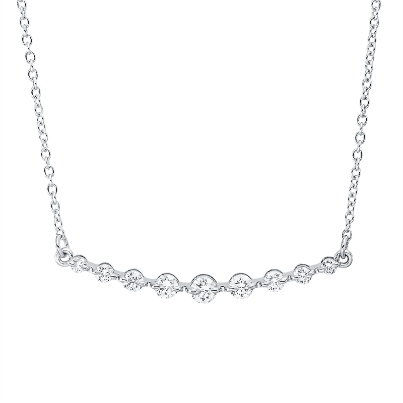 Collier    aus 750/-18 Karat Weißgold mit 9 Diamanten 0