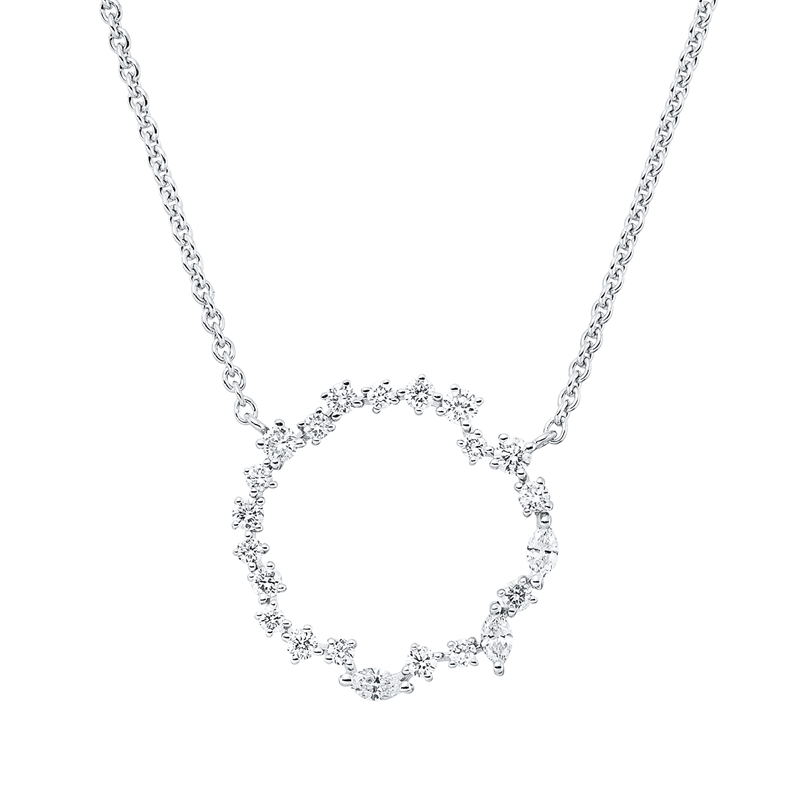 Collier    aus 750/-18 Karat Weißgold mit 22 Diamanten 0