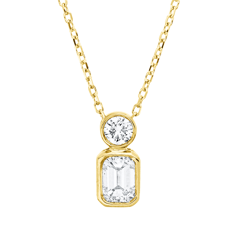 Collier    aus 750/-18 Karat Gelbgold mit 2 Diamanten 0