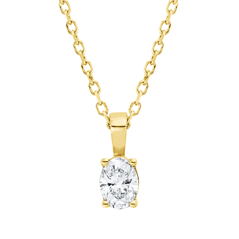 Collier    aus 750/-18 Karat Gelbgold mit 1 Diamant 0
