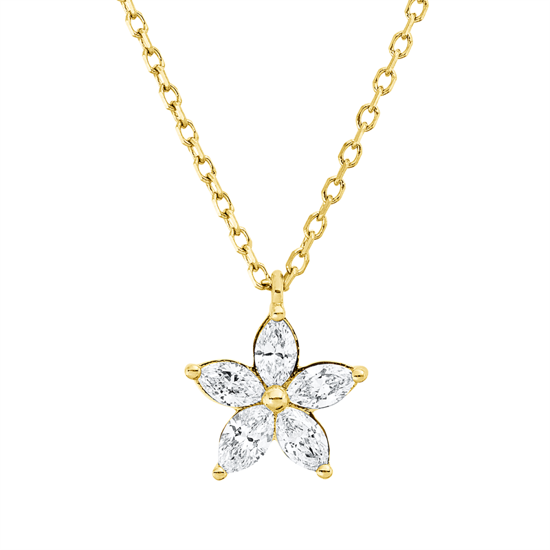 Collier    aus 750/-18 Karat Gelbgold mit 5 Diamanten 0