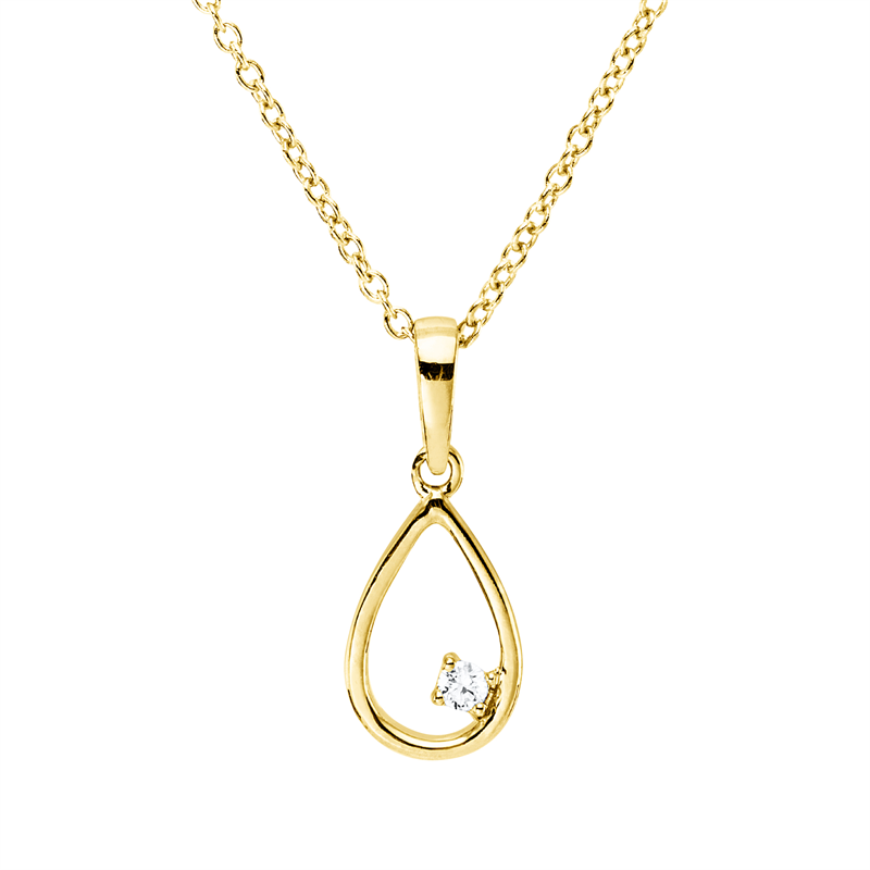 Collier    aus 750/-18 Karat Gelbgold mit 1 Diamant 0