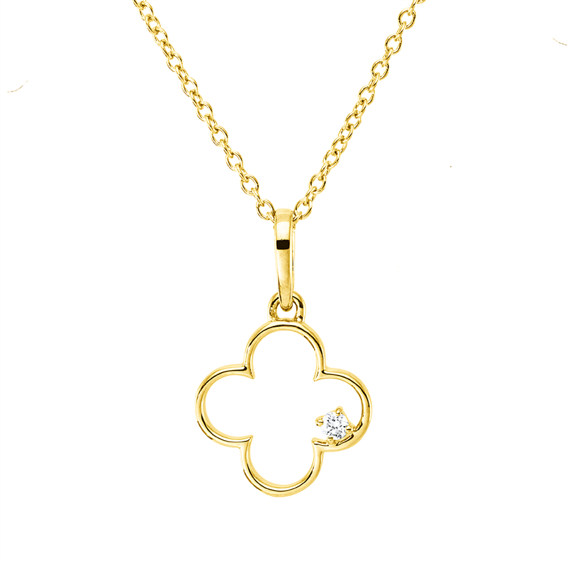 Collier    aus 750/-18 Karat Gelbgold mit 1 Diamant 0