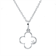 Collier    aus 750/-18 Karat Weißgold mit 1 Diamant 0