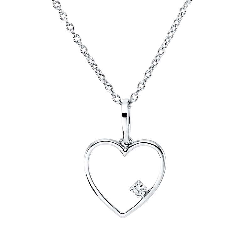 Collier    aus 750/-18 Karat Weißgold mit 1 Diamant 0