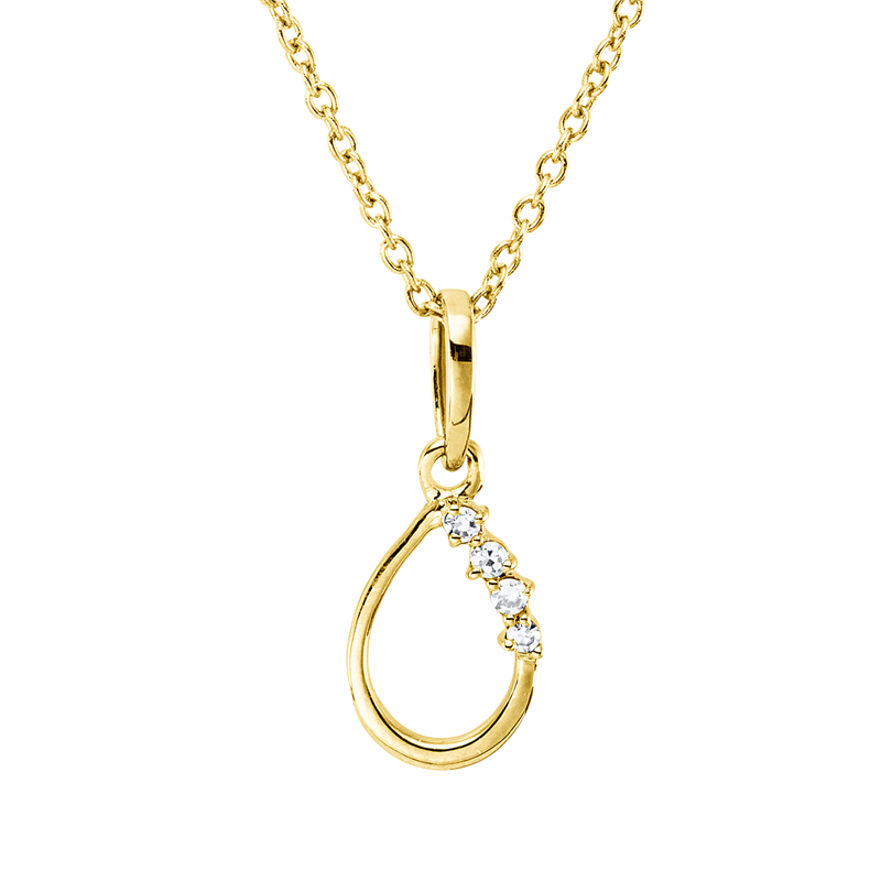 Collier    aus 750/-18 Karat Gelbgold mit 4 Diamanten 0