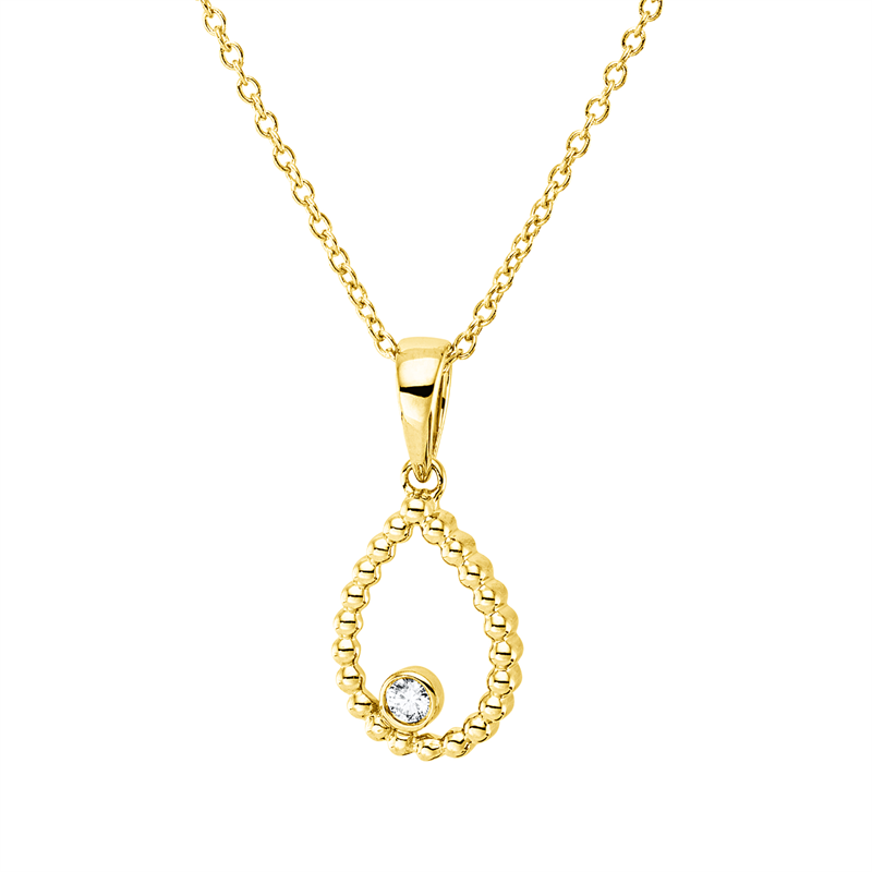 Collier    aus 750/-18 Karat Gelbgold mit 1 Diamant 0