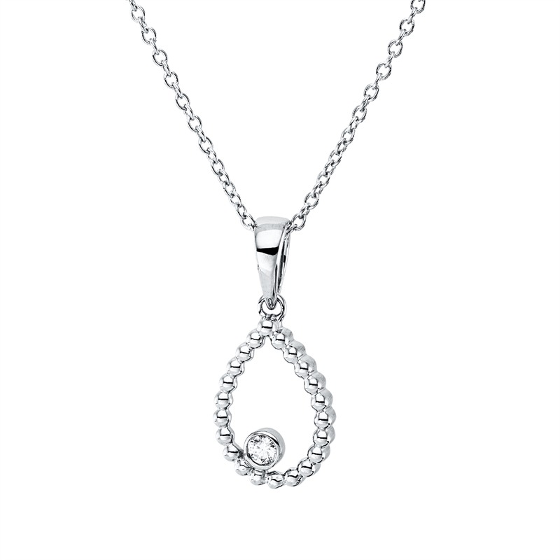 Collier    aus 750/-18 Karat Weißgold mit 1 Diamant 0