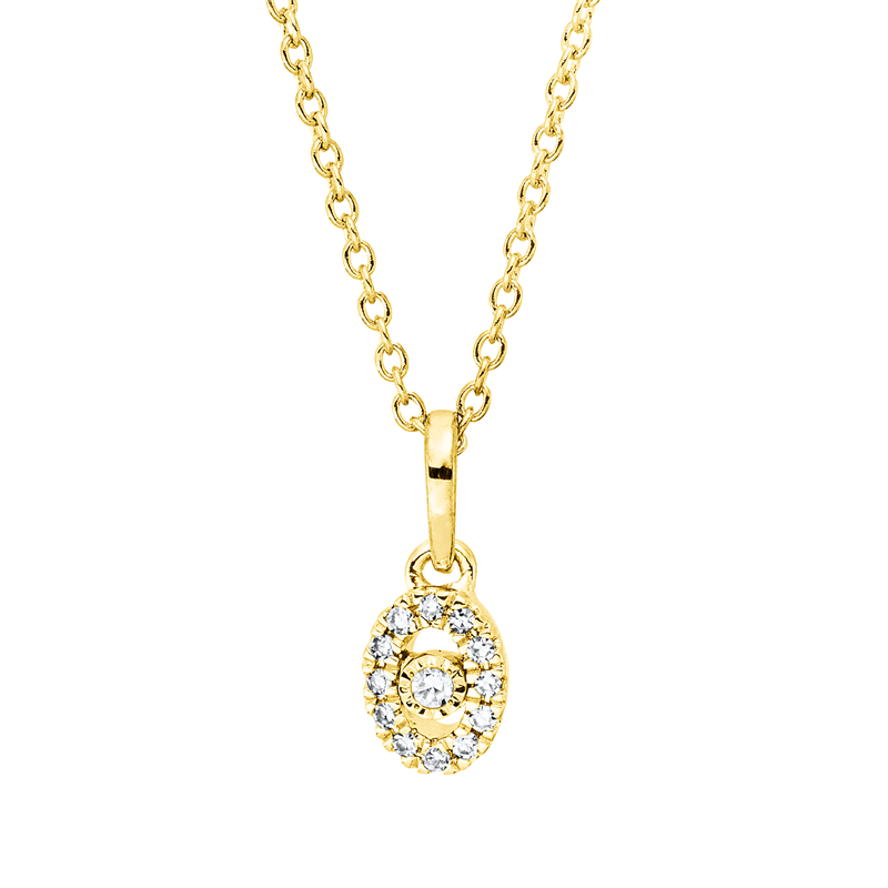 Collier    aus 750/-18 Karat Gelbgold mit 13 Diamanten 0