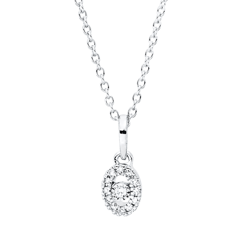 Collier    aus 750/-18 Karat Weißgold mit 13 Diamanten 0