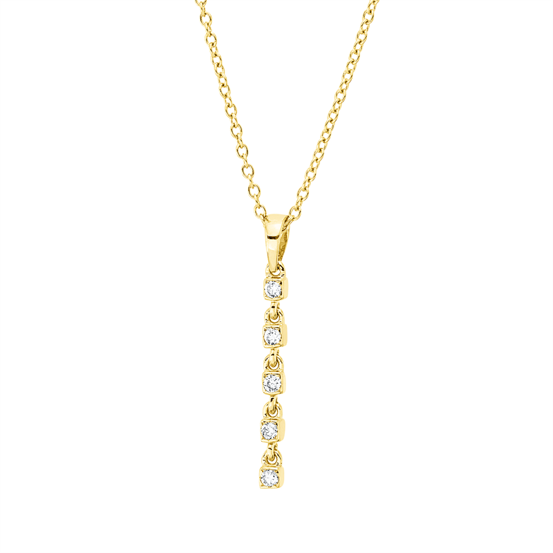 Collier    aus 750/-18 Karat Gelbgold mit 5 Diamanten 0